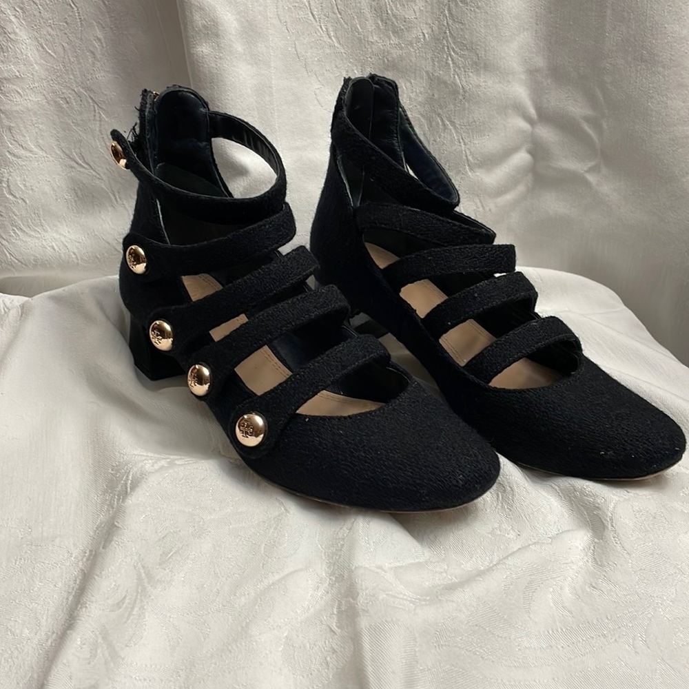 Tory Burch wool and leather shoes